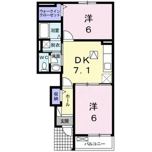 プリムローズ ノユル【1階】の間取り