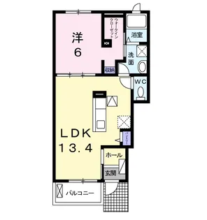 グランディール28 B【1階】の間取り