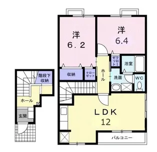 サニーキャッスル Ⅰ【2階】の間取り
