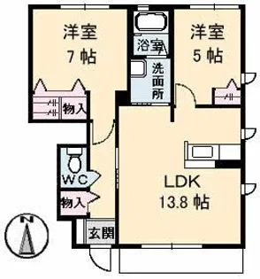 コンフォールⅡ C棟【1階】の間取り