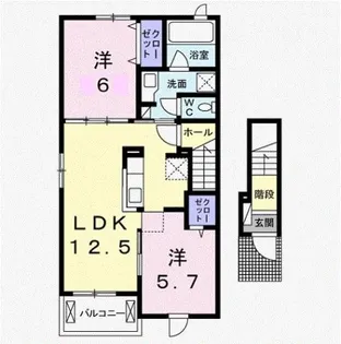ポート レーゼ木太B【2階】の間取り