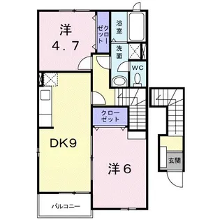 ジェルメ テール B【2階】の間取り