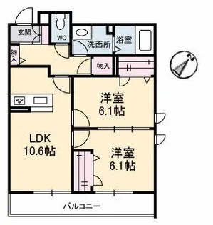 シャーメゾン宇多津 C棟【102号室】の間取り