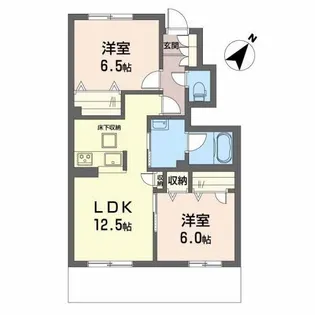 バルビゾン丸亀【0102号室】の間取り