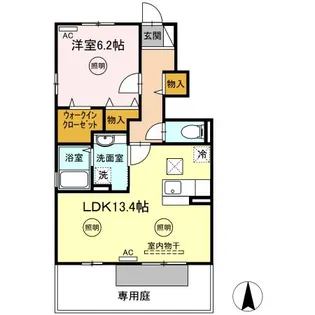 花水木 A棟【1階】の間取り