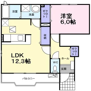 ニューコスモス・Ⅲ【1階】の間取り