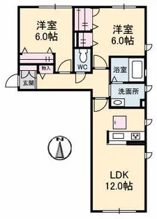 サウンド・ハムレット【1階】の間取り