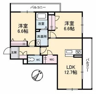 シャーメゾン宇多津 C棟【301号室】の間取り