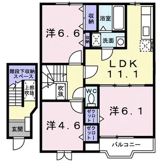 グランドハイツ北館【2階】の間取り