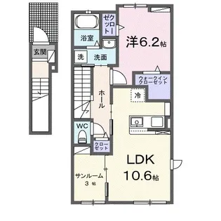JADA House滝宮A【2階】の間取り