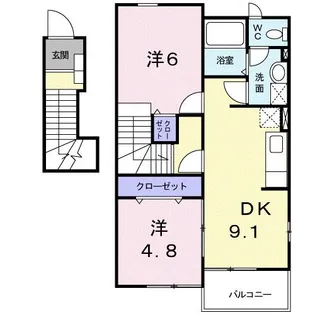 ジェルメ テール A【2階】の間取り