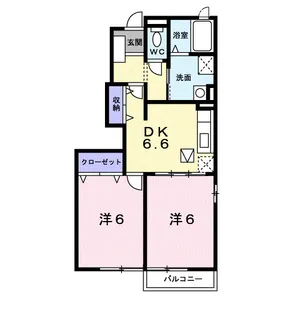 ペルシュワール デゥー B【1階】の間取り