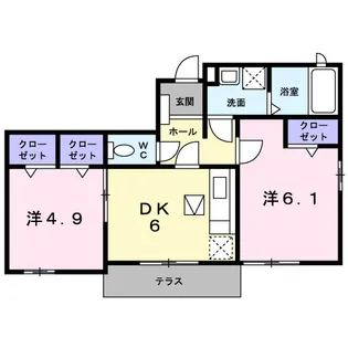 レザン・ラブール B【1階】の間取り