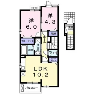 グランコート516 B【2階】の間取り