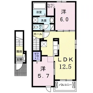 シャインヴァルトB【2階】の間取り