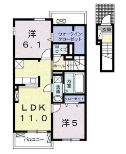 メゾンリヴィエールK【2階】の間取り
