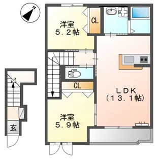 グラン マーサ【202号室】の間取り