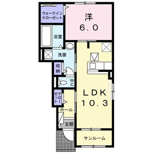 エクセレント スクエアC【1階】の間取り