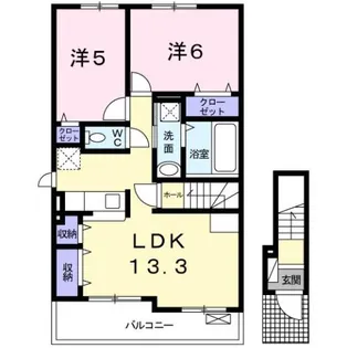 ラベリーズ・アン ジェⅣB【2階】の間取り