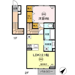 ユニヴェールⅡ D棟【2階】の間取り