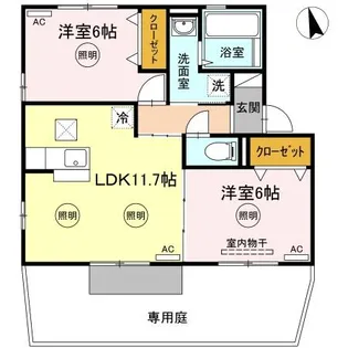 プルミ エール C棟【1階】の間取り