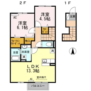花水木 A棟【2階】の間取り