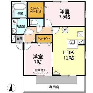 プロヴァンス土器東 B棟【1階】の間取り