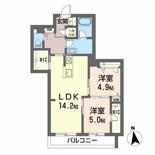 クインテット【1階】の間取り