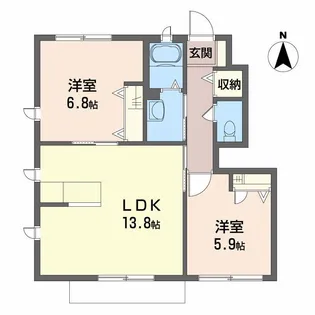 エトワール滝宮 B棟【1階】の間取り