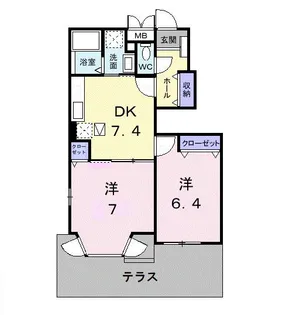 ヴァルトブリーゼ A【1階】の間取り