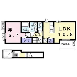 ポム・ド・テールD【2階】の間取り
