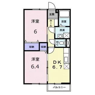 アメニティハイツカワシマ C【2階】の間取り