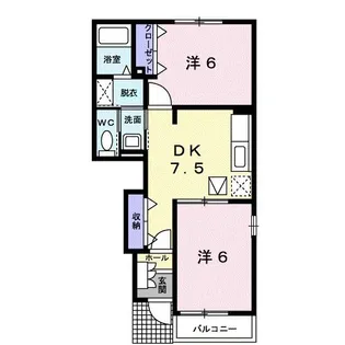 ウエストヒルズA【1階】の間取り