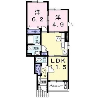 カレントB【1階】の間取り