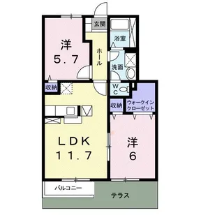 カーサ・プリンス【1階】の間取り