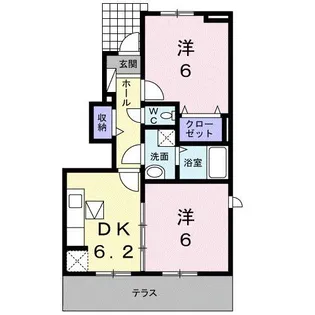 クローバー ポンドE【1階】の間取り