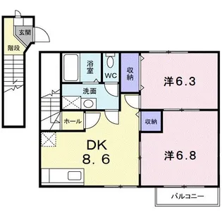 サイドヒル A【2階】の間取り