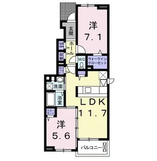 フォルシュ・ヴェーラⅡB【1階】の間取り