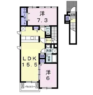 フォルシュ・ヴェーラⅡB【2階】の間取り