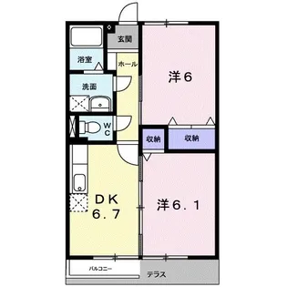 リヴァー・ウィルダーネスA【1階】の間取り