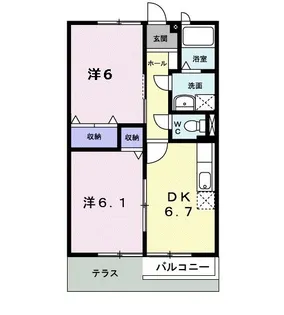 メゾン・ロイヤル B【1階】の間取り