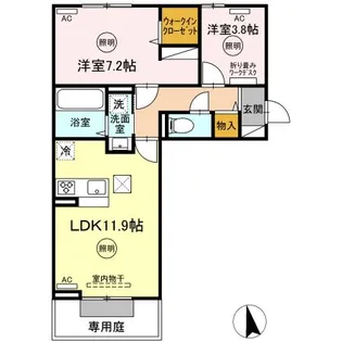 ユーフォリア C棟【1階】の間取り