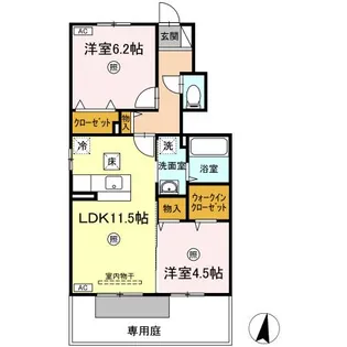 リーベ クオーレ B棟【1階】の間取り