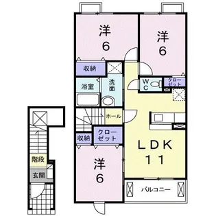 クリスタル C【2階】の間取り