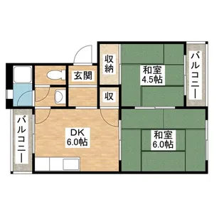 第二冨増ハイツ【2階】の間取り