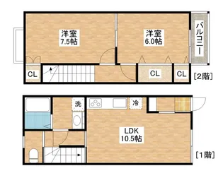 滋賀県野洲市小篠原【テラスハウス】の間取り