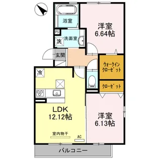 シャンピアコート【1階】の間取り
