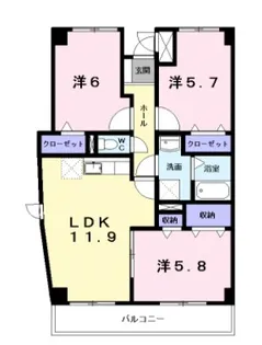 シャン・ド・フルール【4階】の間取り