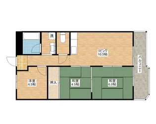ベルエーヌ野洲【3階】の間取り