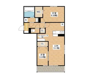 カーサ近江富士【1階】の間取り